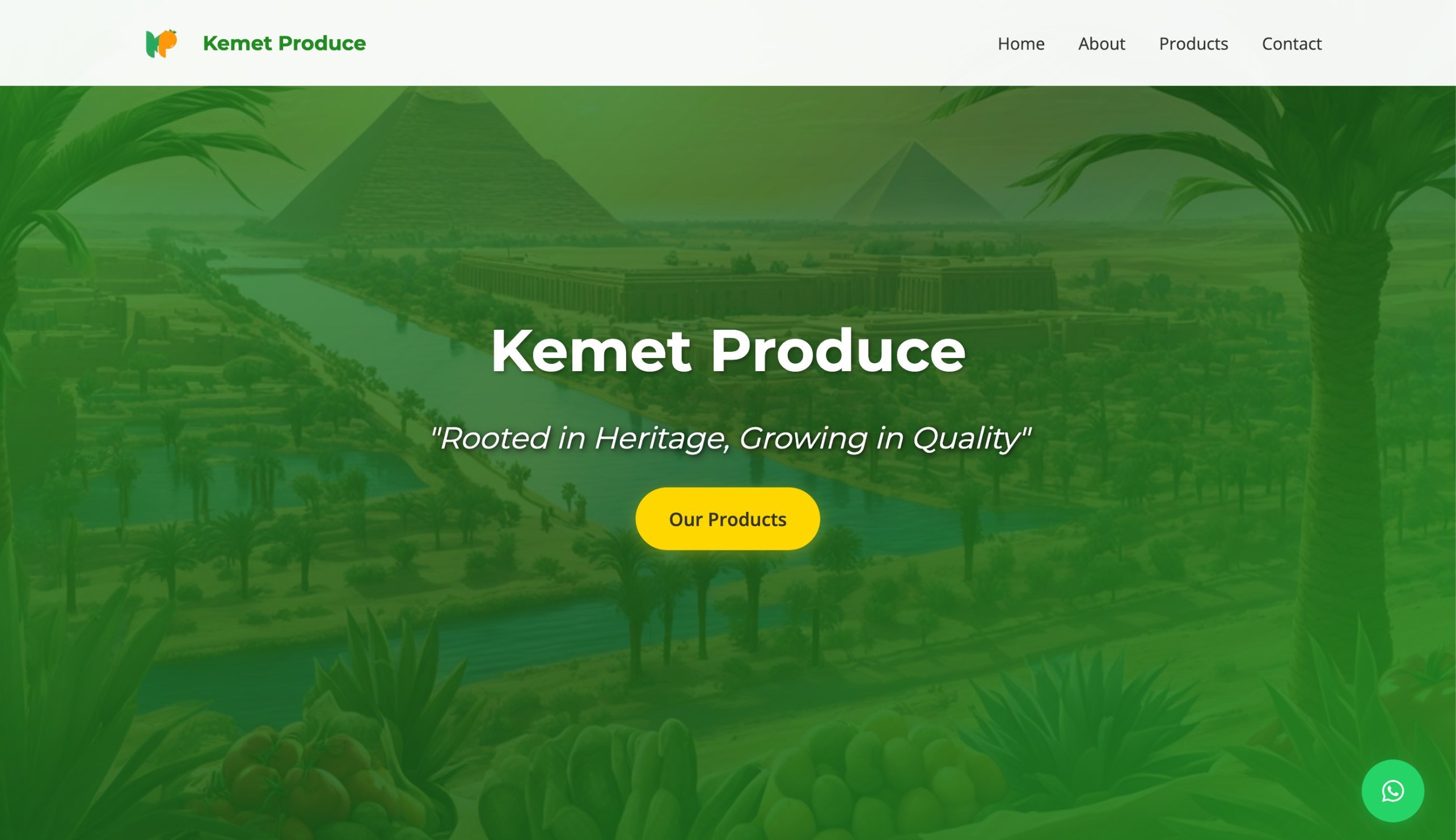 Kemet Produce homepage